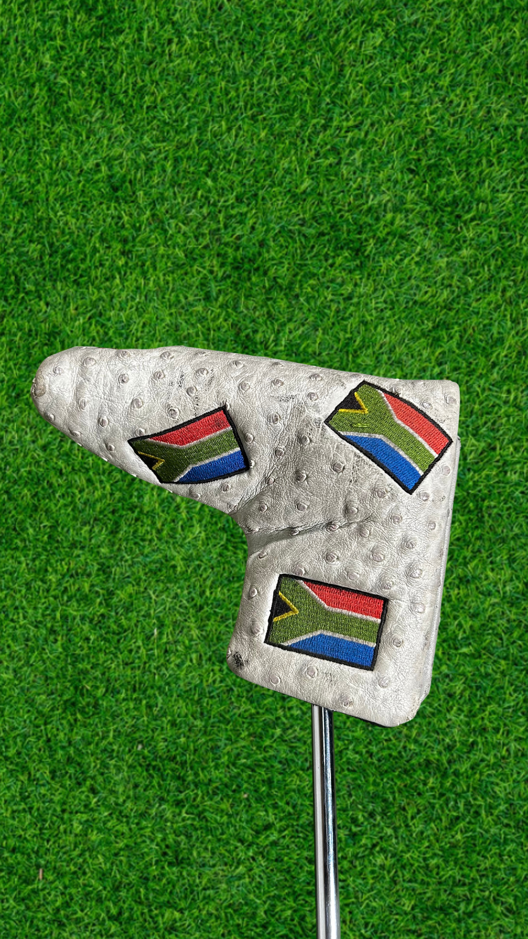 Golf Gear South Africa Flag Faux-Ostrich Blade Putter Headcover